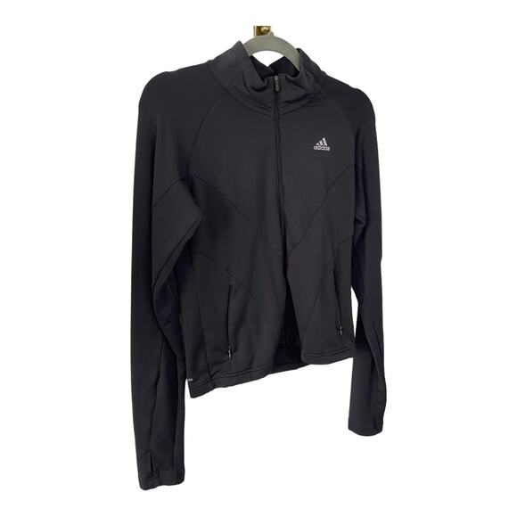 Adidas Logo Detail High Neck Full-Zip Sweatshirt Black Size Medium - Picture 6 of 7